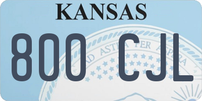 KS license plate 800CJL
