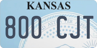 KS license plate 800CJT