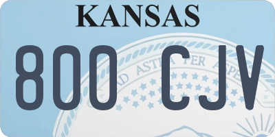 KS license plate 800CJV