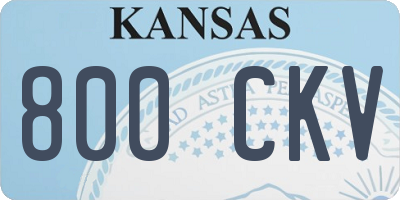 KS license plate 800CKV