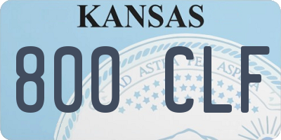 KS license plate 800CLF