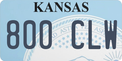KS license plate 800CLW