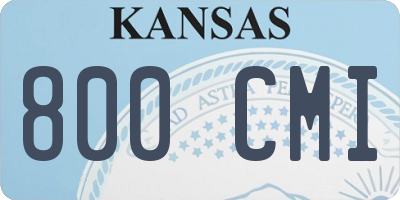KS license plate 800CMI