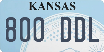 KS license plate 800DDL