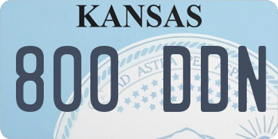 KS license plate 800DDN