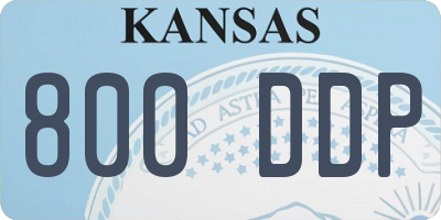 KS license plate 800DDP