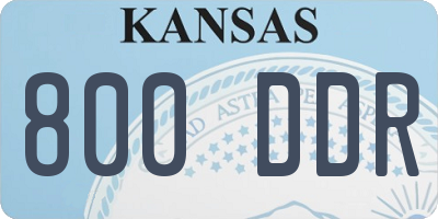 KS license plate 800DDR