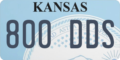 KS license plate 800DDS