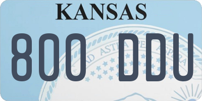 KS license plate 800DDU