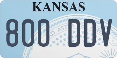 KS license plate 800DDV