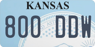 KS license plate 800DDW