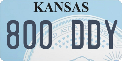 KS license plate 800DDY