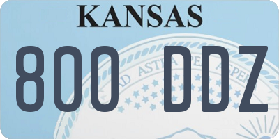 KS license plate 800DDZ