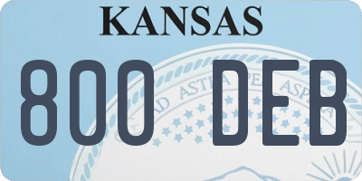 KS license plate 800DEB