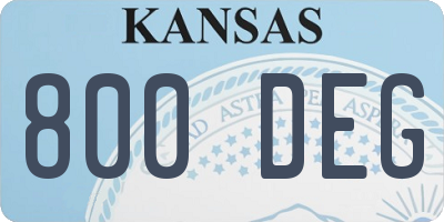 KS license plate 800DEG