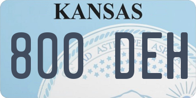 KS license plate 800DEH