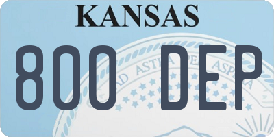 KS license plate 800DEP