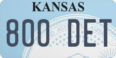 KS license plate 800DET
