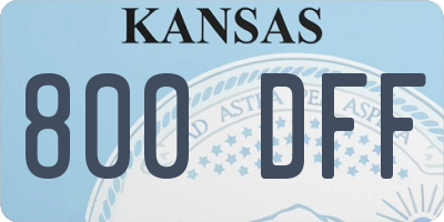 KS license plate 800DFF