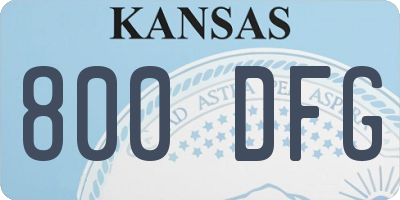 KS license plate 800DFG