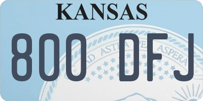 KS license plate 800DFJ
