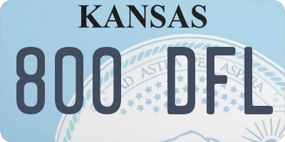 KS license plate 800DFL