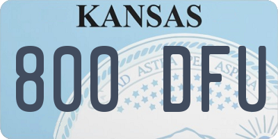 KS license plate 800DFU