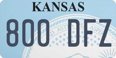 KS license plate 800DFZ