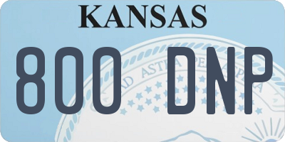 KS license plate 800DNP