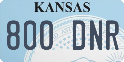 KS license plate 800DNR