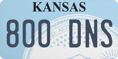 KS license plate 800DNS