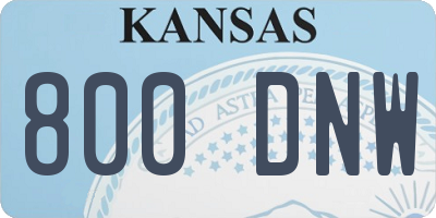 KS license plate 800DNW