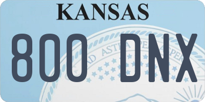 KS license plate 800DNX