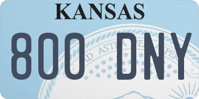 KS license plate 800DNY