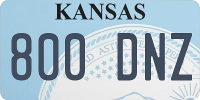 KS license plate 800DNZ