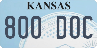 KS license plate 800DOC