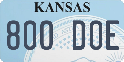 KS license plate 800DOE