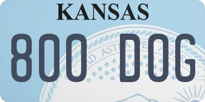 KS license plate 800DOG