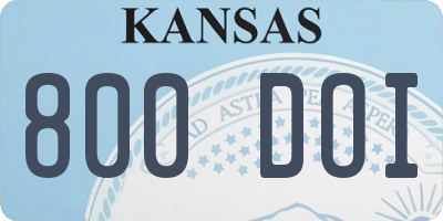KS license plate 800DOI