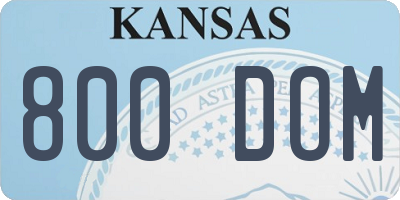 KS license plate 800DOM