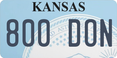 KS license plate 800DON