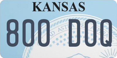 KS license plate 800DOQ