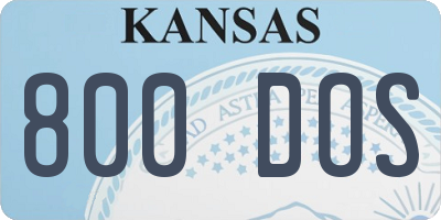 KS license plate 800DOS
