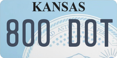 KS license plate 800DOT