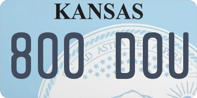 KS license plate 800DOU