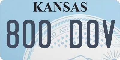 KS license plate 800DOV