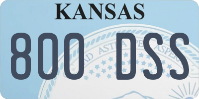 KS license plate 800DSS