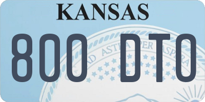 KS license plate 800DTO
