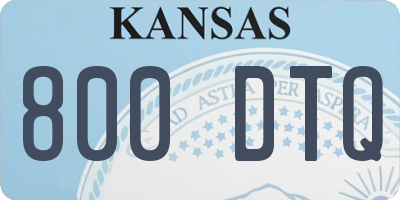 KS license plate 800DTQ