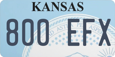 KS license plate 800EFX